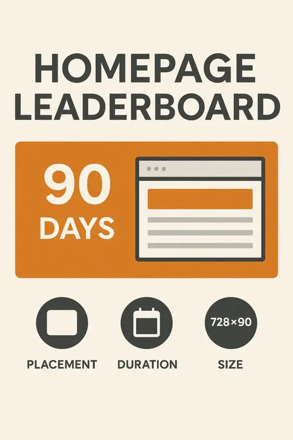Adverise Homepage Leaderboard – 90 Days (728×90)